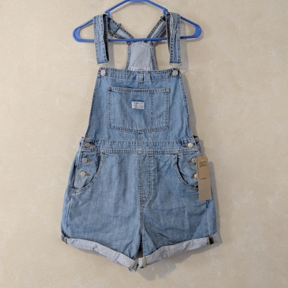 LEVI'S Vintage Denim Shortalls Short Overalls - Picture 10 of 10